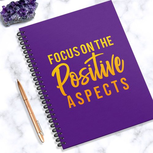 Positivity Modern Purple Gold Abraham Hicks Quote Notebook