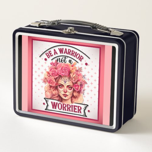 Positivity Pink and Pretty Sugar Skull  Metal Lunch Box