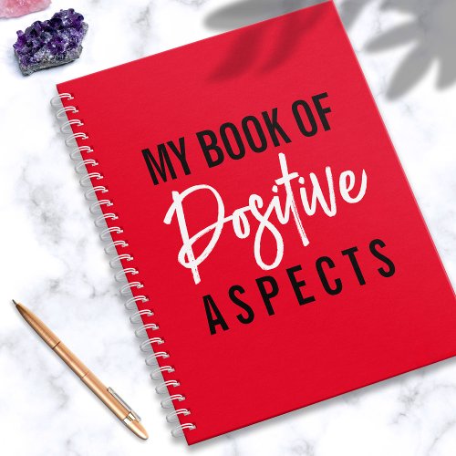 Positivity Red Chic Typography Spiritual Notebook