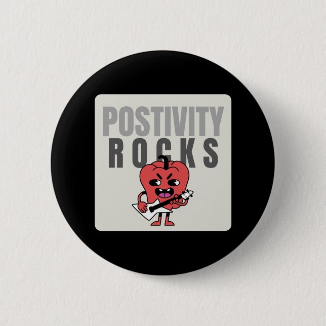 Positivity Rocks Sticker  Button (Front)