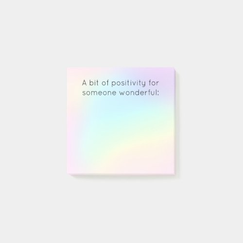 Positivity Soft Prismatic Pastel Rainbow Gradient Post_it Notes