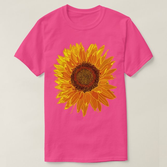 Positivity Sunflower Floral Art T-Shirt (Design Front)