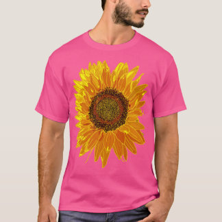 Positivity Sunflower Floral Art T-Shirt