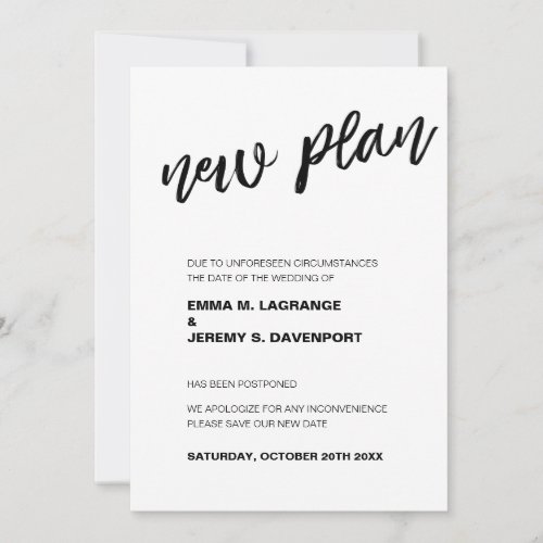 Posponed wedding date new plan announcement