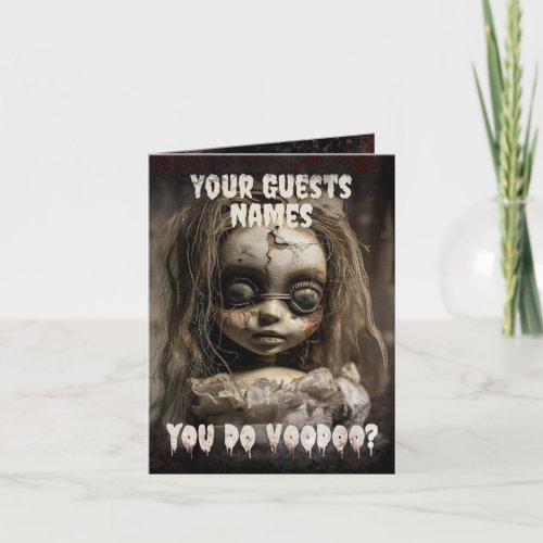 Possessed Doll Adult Halloween Invitation