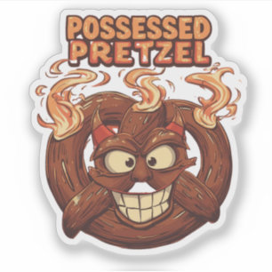 Possessed Pretzel Funny Halloween Pretzel Pun Sticker