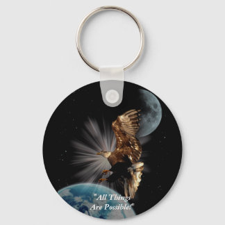 "POSSIBILITIES" Bald Eagle Motivational Gifts Keychain