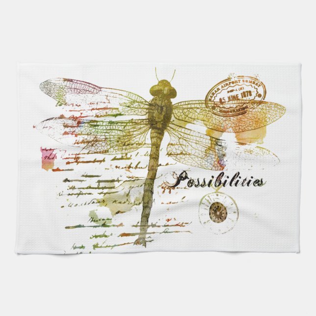 Possibilities dragonfly kitchen towel (Horizontal)