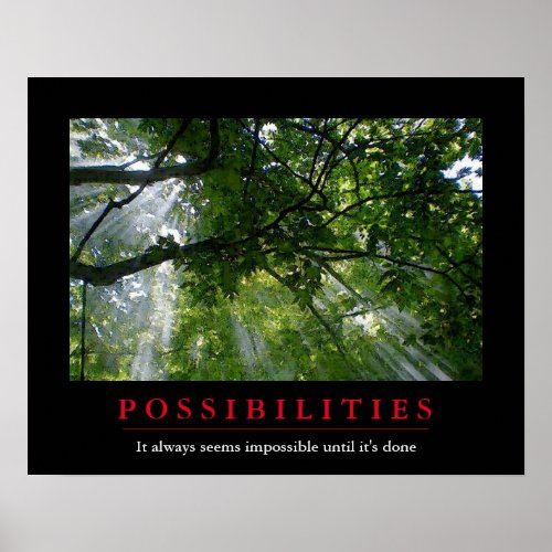 Possibilities Motivational Inspirational Artwork Poster