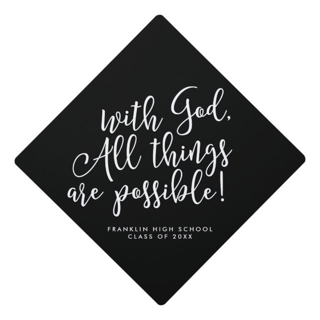 Possible With God Scripture Graduation Cap Topper (Front)