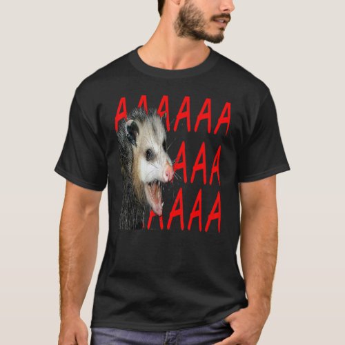 Possum Aaaa Cute  Opossum Meme Men Women T_Shirt