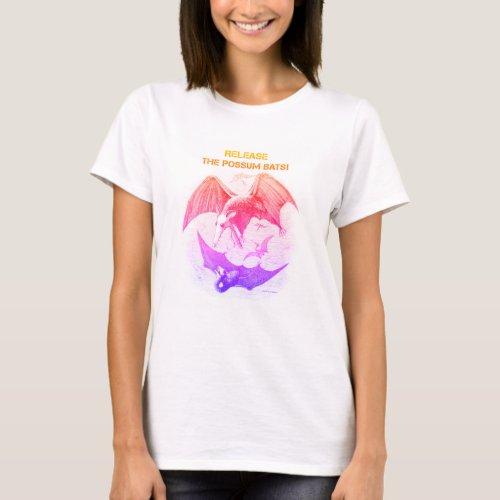 Possum Bats Rainbow in Womens T_Shirt