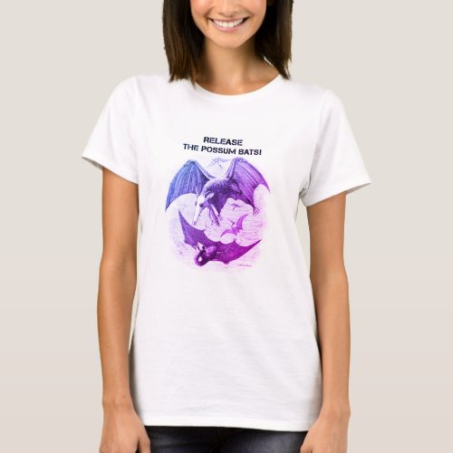 Possum Bats Womens Color Image T_shirt