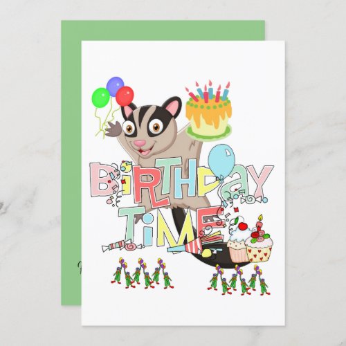 Possum Cake Happy Birthday Invitation 