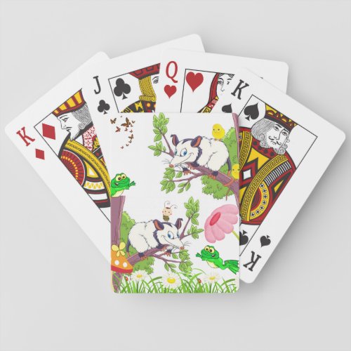 Possum Chicks Frog Floral Playing Card Deck