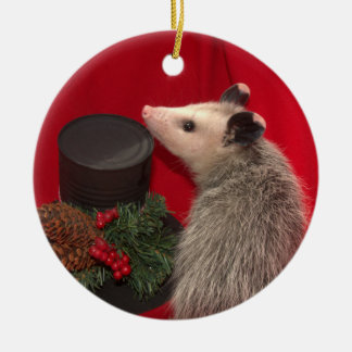 Possum Christmas Ornament.. One of a Kind !!! Ceramic Ornament
