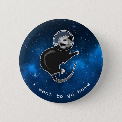 Possum in Space _ Anxiety Introvert Outer Space Button