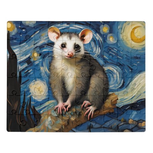 Possum in the Starry Night Jigsaw Puzzle