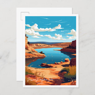 Possum Kingdom Lake vintage travel illustration Postcard