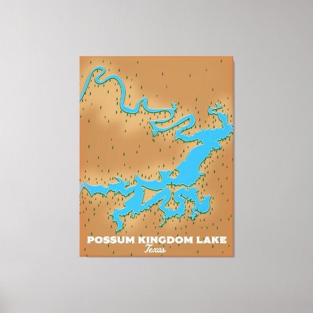 Possum Kingdom Texas map Canvas Print (Front)