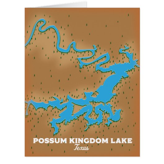Possum Kingdom Texas map Cards (Front)