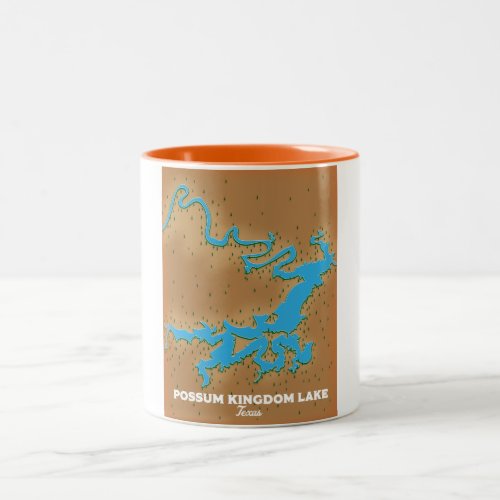 Possum Kingdom Texas map Two_Tone Coffee Mug