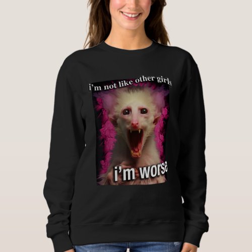 Possum Opossum Iu2019m not like other girls Iu2019 Sweatshirt