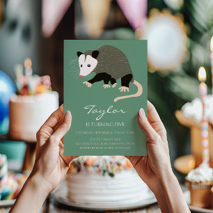 Possum Opossum Personalized Birthday Party Invitation