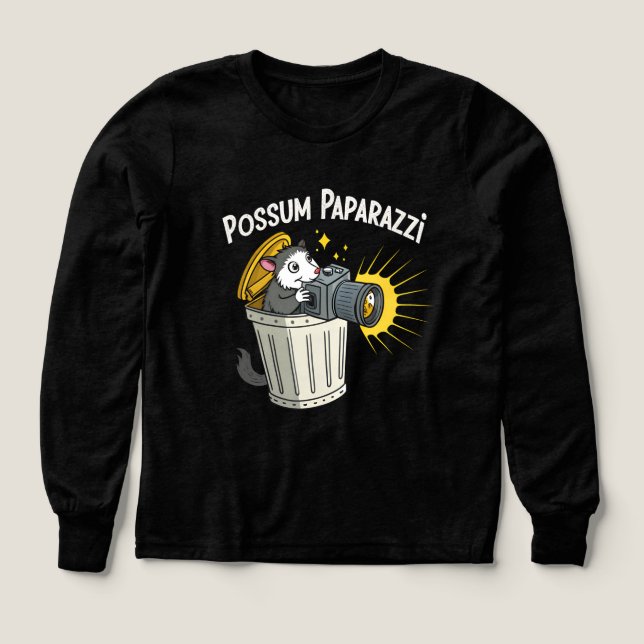 Possum Paparazzi T-Shirt: Funny Night Crawler Tee (Design Front)