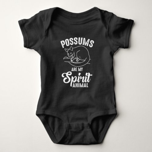 Possum Spirit Animal _ Opossum Animal Fan Baby Bodysuit