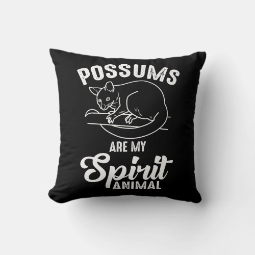 Possum Spirit Animal _ Opossum Animal Fan Throw Pillow