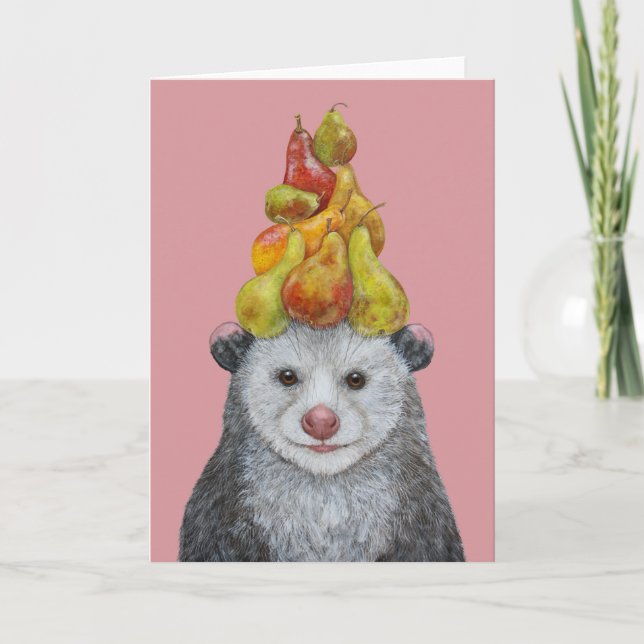 Possum with a Pear Tree  Card (Front)