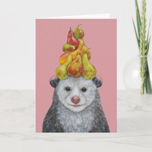 Possum with a Pear Tree  Card