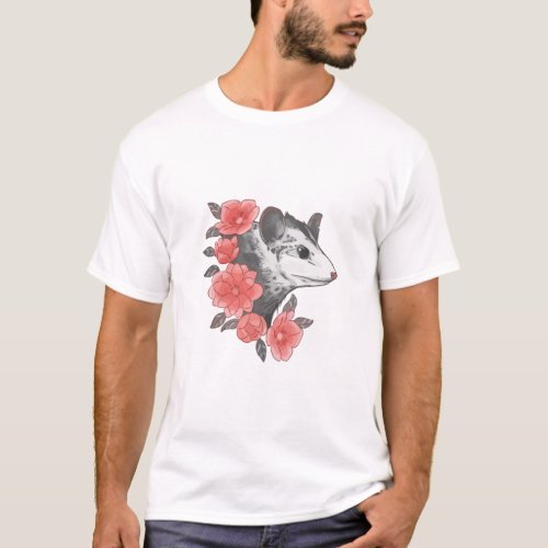 Possum With Flowers T_Shirt