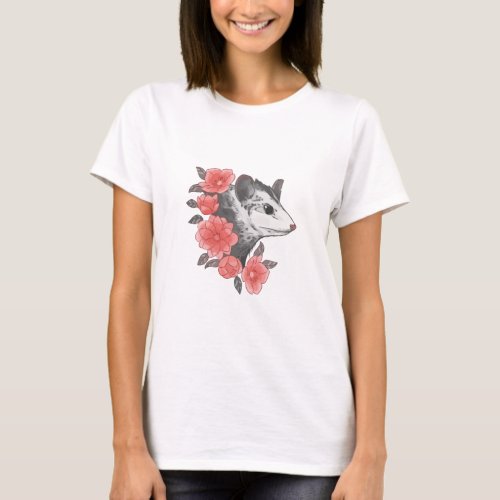 Possum With Flowers T_Shirt