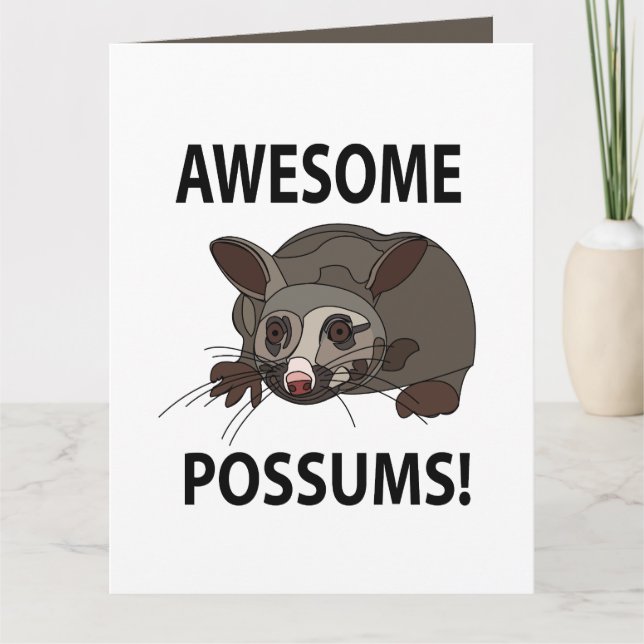 Possums Awesome Funny Possums Card (Front)