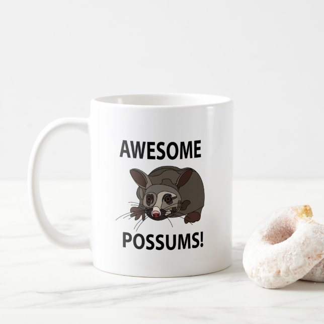 Possums Awesome Funny Possums Coffee Mug (With Donut)