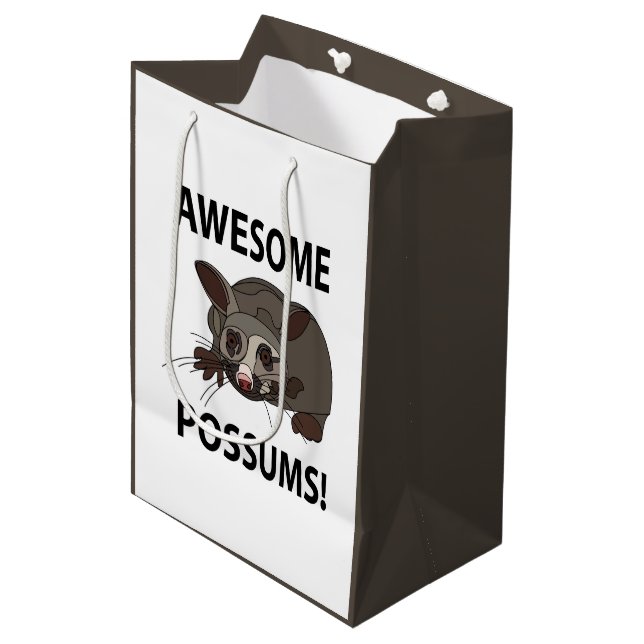 Possums Awesome Funny Possums Medium Gift Bag (Front Angled)