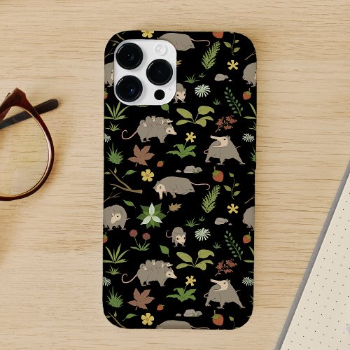 Possums in a Berry Field in Black iPhone 13 Pro Max Case