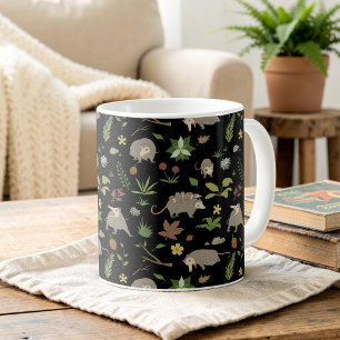 Possums in a Berry Field in Black Coffee Mug