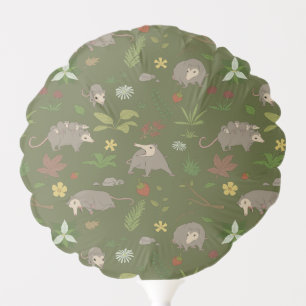 Possums in a Berry Field in Green Balloon