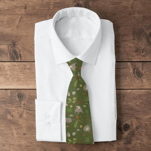 Possums in a Berry Field in Green Neck Tie