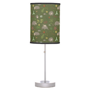 Possums in a Berry Field in Green Table Lamp