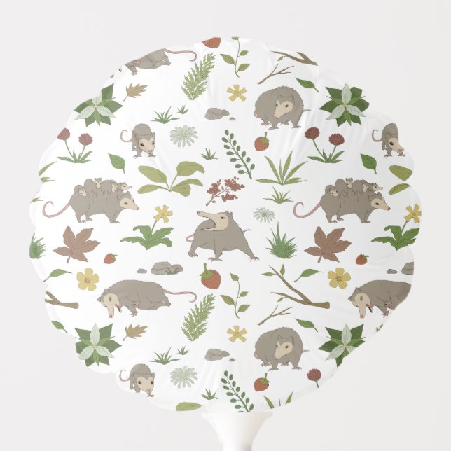 Possums in a Berry Field in White Balloon (Front)
