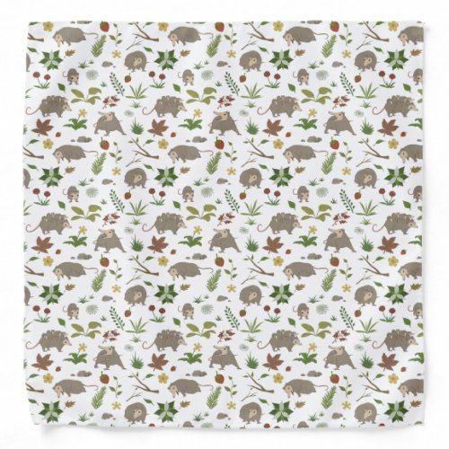 Possums in a Berry Field in White Bandana