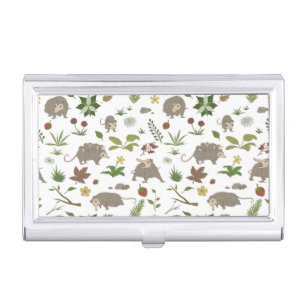 Possums in a Berry Field in White Business Card Case