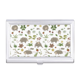 Possums in a Berry Field in White Business Card Case