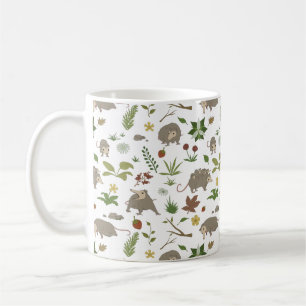 Possums in a Berry Field in White Coffee Mug