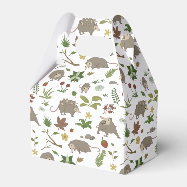 Possums in a Berry Field in White Favor Boxes (Front Side)