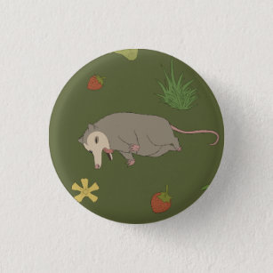 Possums in a Berry Field - Playing Dead - in Green Button